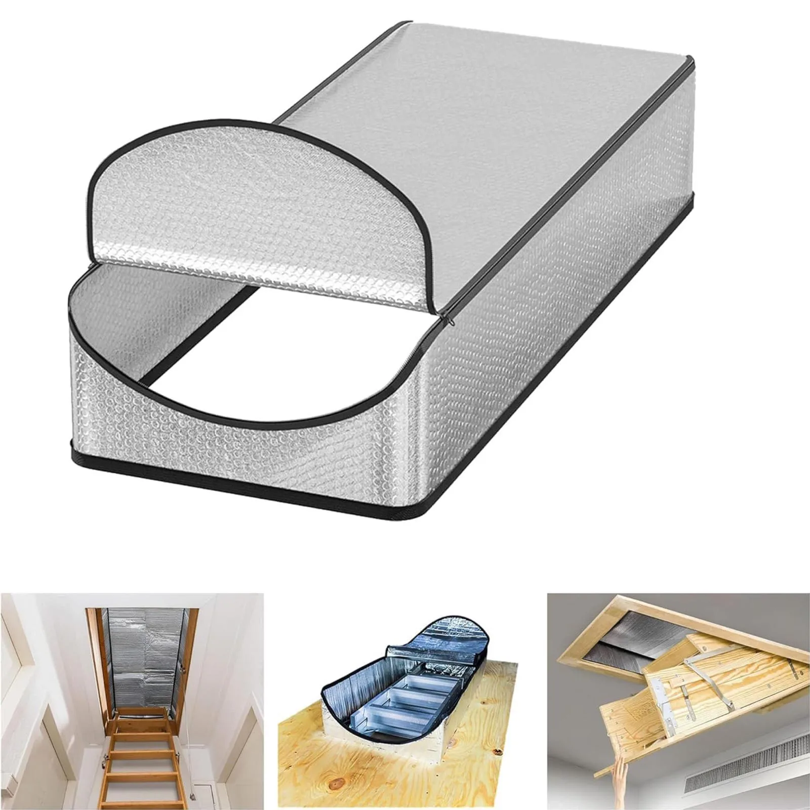Attic Stairs Cover Door Insulation Cover Energy Saving Tent Ladder Pull Down Insulator Aluminum Foil Stairway Insulation