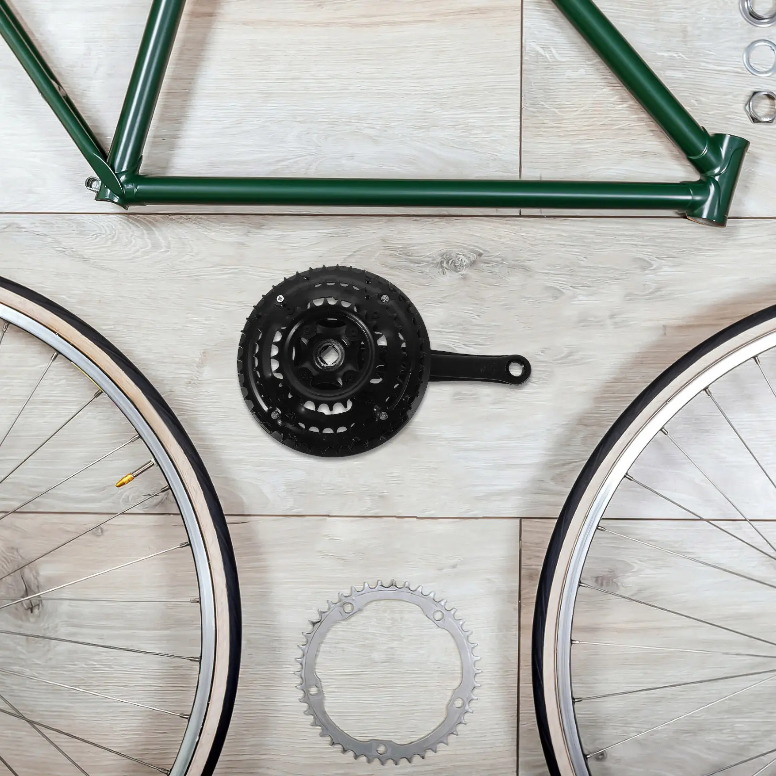 

Mountain Bike Crankset Chainring Durable Lightweight Crank Arm Replacement for Road Folding Gear Cycling Parts