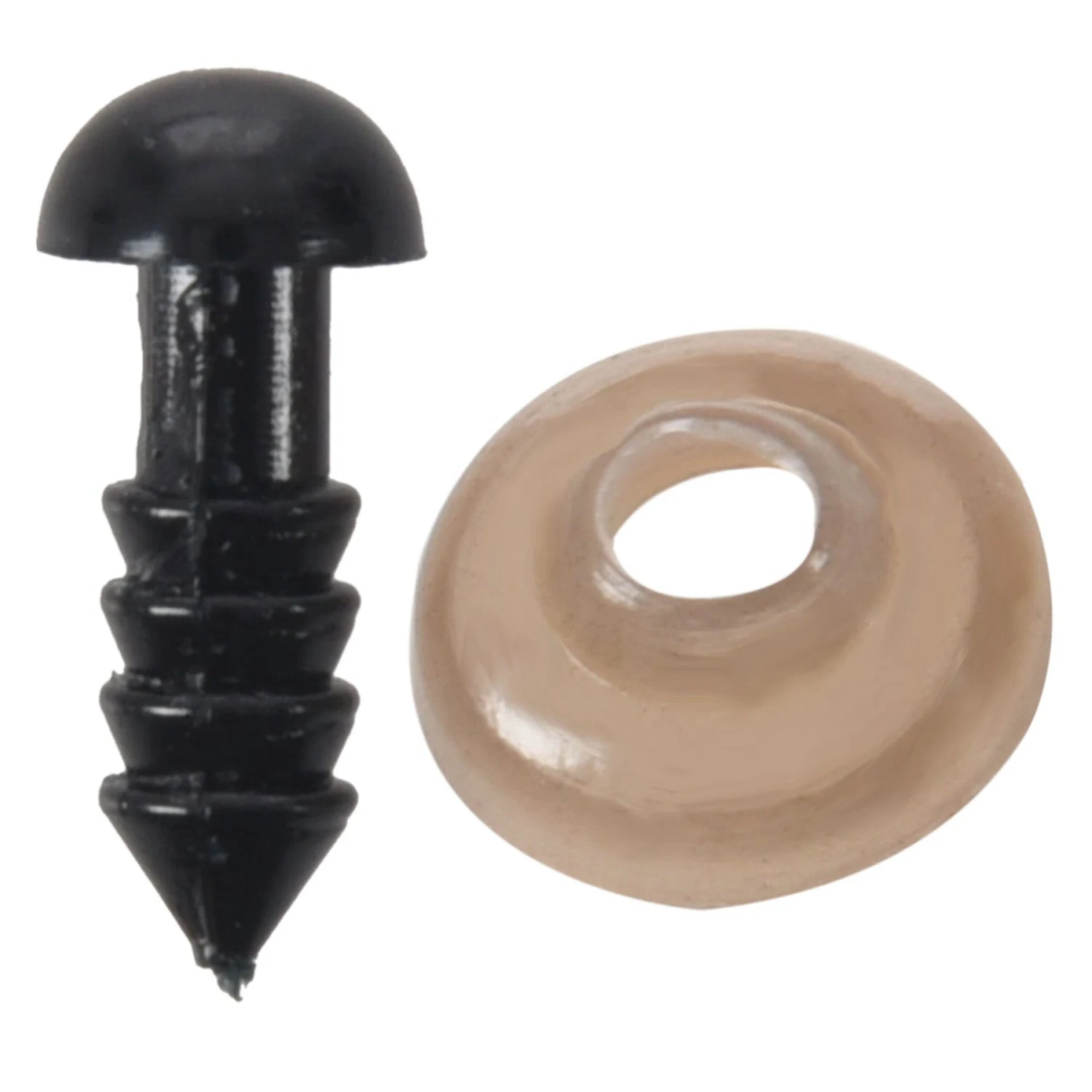 

ABUM-200Pcs 6 мм черные пластиковые защитные шайбы для глаз для кукольного ремесла Teddy Eyes