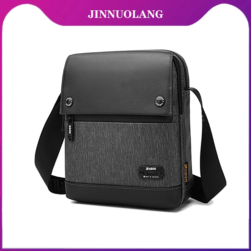 JINNUOLANG-Bolso de hombro multifuncional para hombre, bandolera Oxford informal, a la moda, para adolescentes, iPad