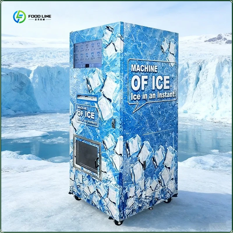 Ice Vending Machine with LCD Screen Automatic Ice Block Dispenser Vending Machine FL Customized