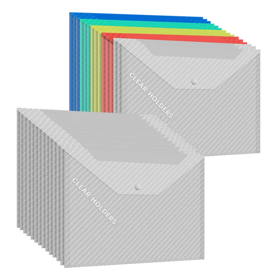 

5pcs A4 Transparent Stripe Folders Paper Documents Credentials Contract Storage Bag Office Supplies Student Stationery JXB