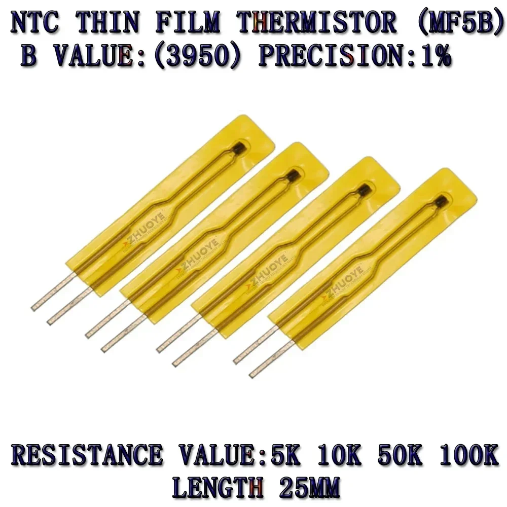 100 Uds NTC 2,5 CM termistor de película delgada MF5B SMD 3950 5K 10K 50K 100K 1% sensor de temperatura para sensor termistor ntc