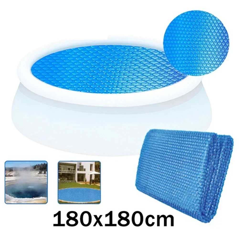 Couverture anti-poussière bleue pour piscine, entretien de piscine, sans débris, facile à utiliser, minimise les pertes de chaleur pendant la nuit, chauffe-piscine