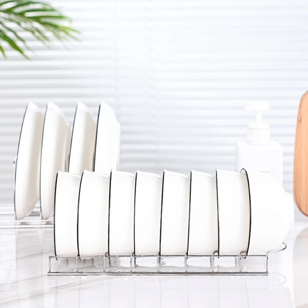 

2Pcs Stainless Steel Dish Drying Rack Multifunctional Bowl Holder Kitchen Plate Rack Pan Cutting Board Storage Organizer