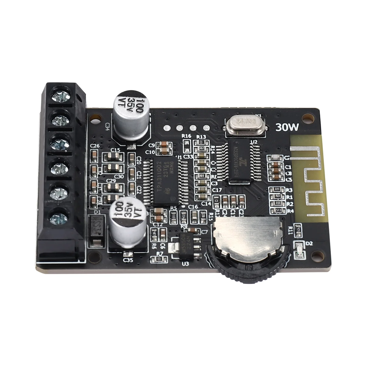 Placa de Amplificador de Potência Digital sem Shell, Bluetooth Estéreo, Alta Potência, 12V, 24V, 20W, XY-P15W