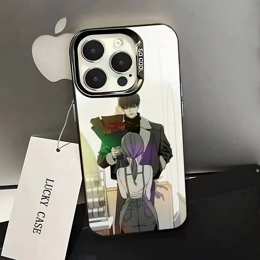 말린 꽃에 흘러내린 눈물 아이폰 16,15,14,13,12,11,Pro,XS,Max,Plus,Mini,SE용 블랙 캔디 무광 충격 방지 케이스