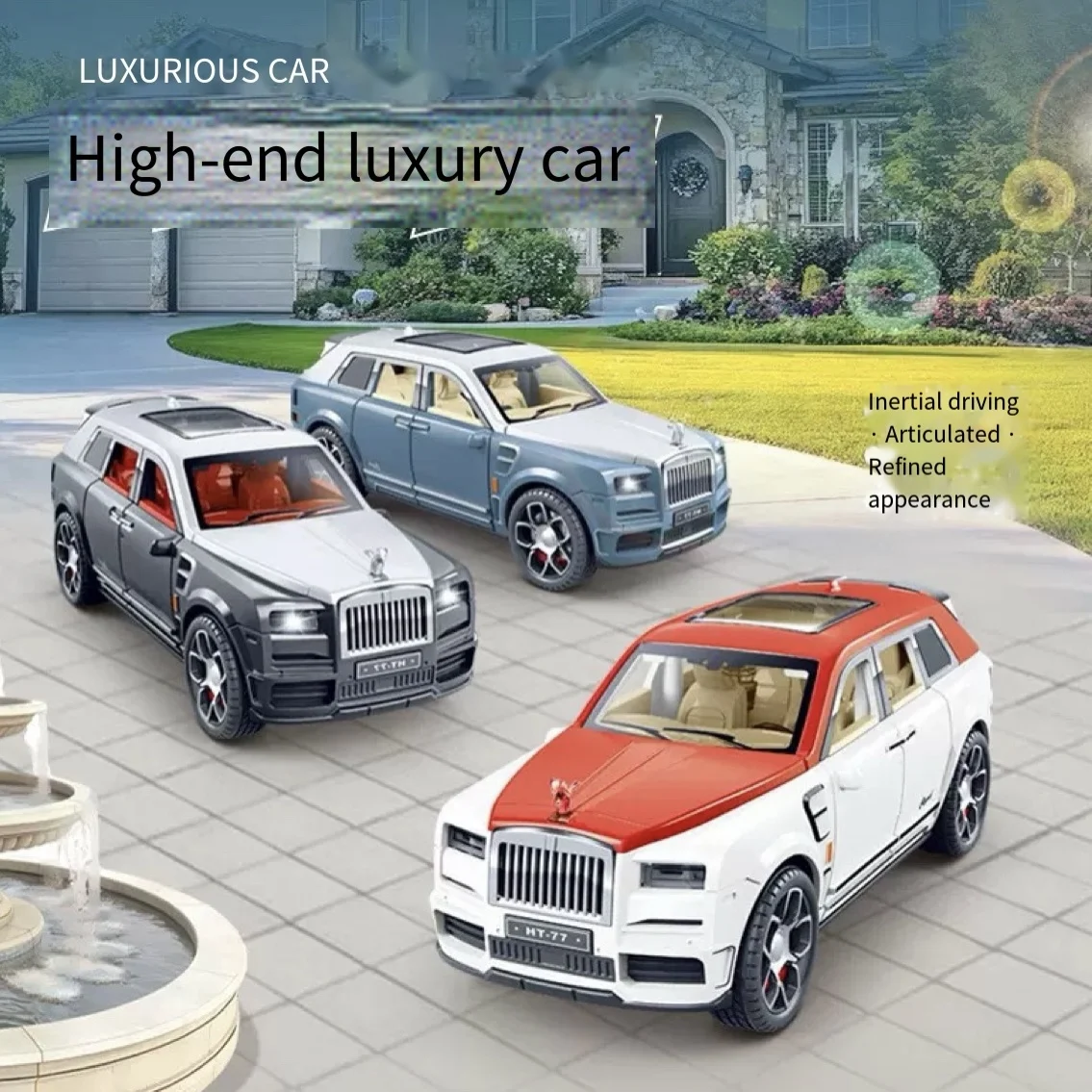 1/20 SUV alloy model sound and lightweight children's inertial car toys lighting music sedan manual door opening model gift