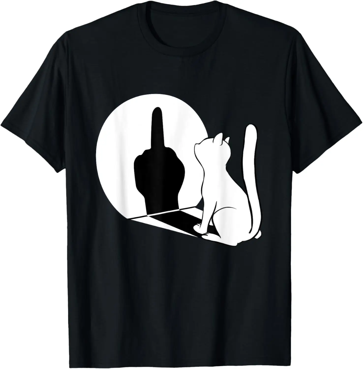 Camiseta de regalo divertida con diseño de gato y dedo medio, camisetas regulares de manga corta con cuello redondo, Camiseta de algodón para hombre, camisas de verano de algodón