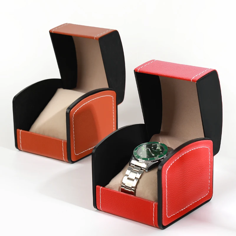 Scatola per orologio singola portatile Custodia per orologio in pelle PU Organizzatore Portaoggetti per orologio da polso Uomo Donna Bracciale Scatole per gioielli Confezione regalo
