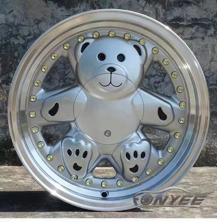 Casting Rims All Sorts Of Color Cute Teddy Bear Rims Wheels 14 15 16 17 Inch Car Alloy Wheels Aluminium Wheels