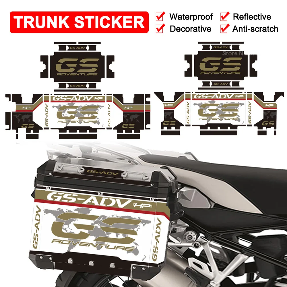 Motorcycle Pannier Stickers For BMW R1200GS R1250GS Adventure GS1250 GS1200 LC 2014-2023 Aluminum Box Top Case Decorative Decals