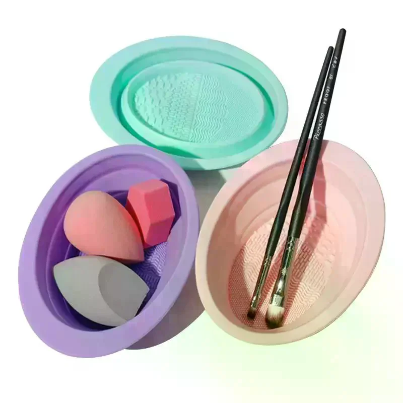 Cleaner Folding Powder Soft Silicone Makeup Brush Puff Cleaning Bowl Eyeshadow Brushes Wash Clean Mat Beauty Tools Scrubber