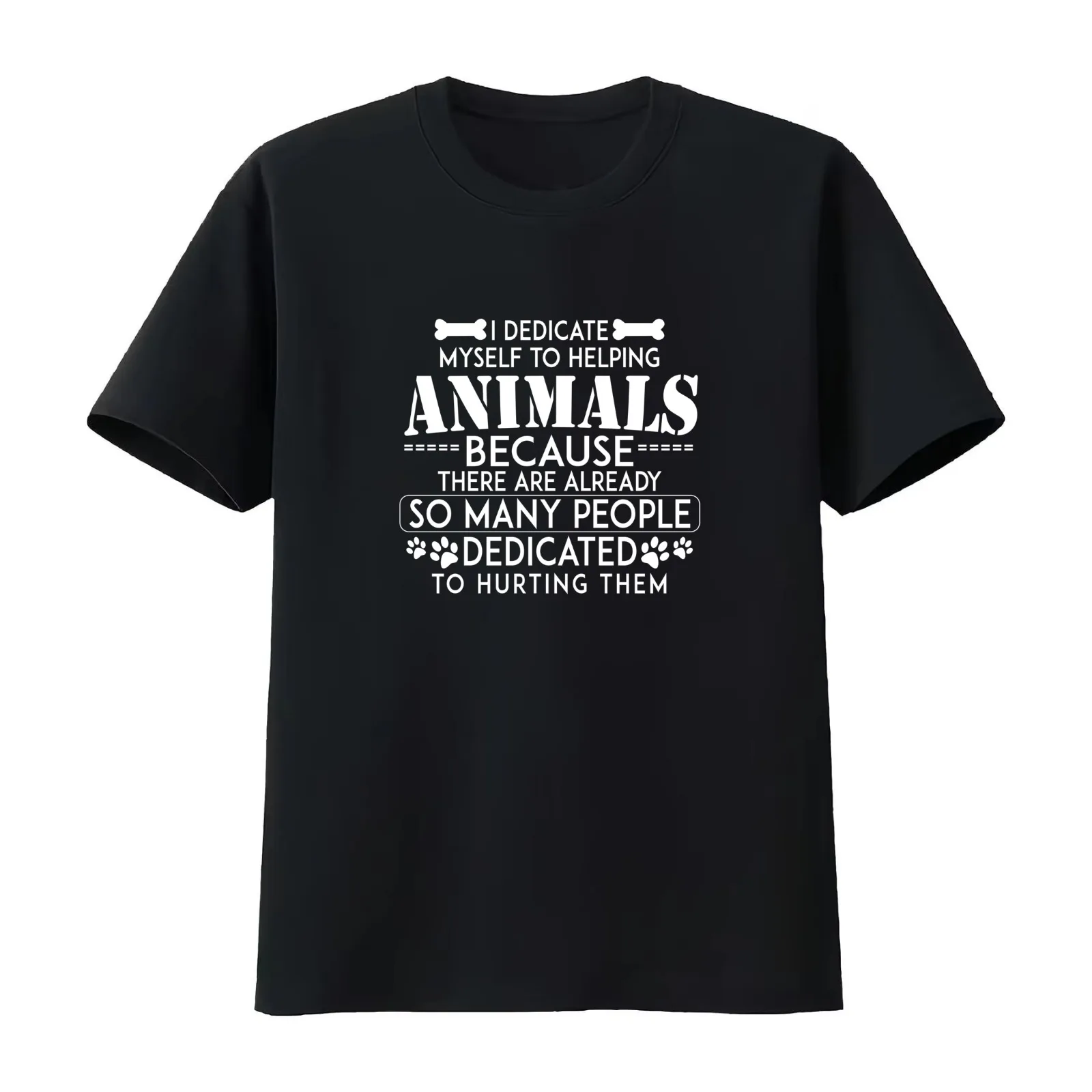 I Dedicate Myself To Helping Animals T-Shirt Summer Casual Cotton Tee Oversized Streetwear Tops Vintage Graphic Print