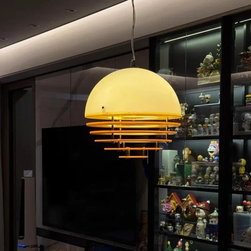 Creative Sunset Orange Pendant Chandelier Bauhaus Cafe Bar Island Led Pendant Lighs Window Ceiling Light Simple Atmosphere Light