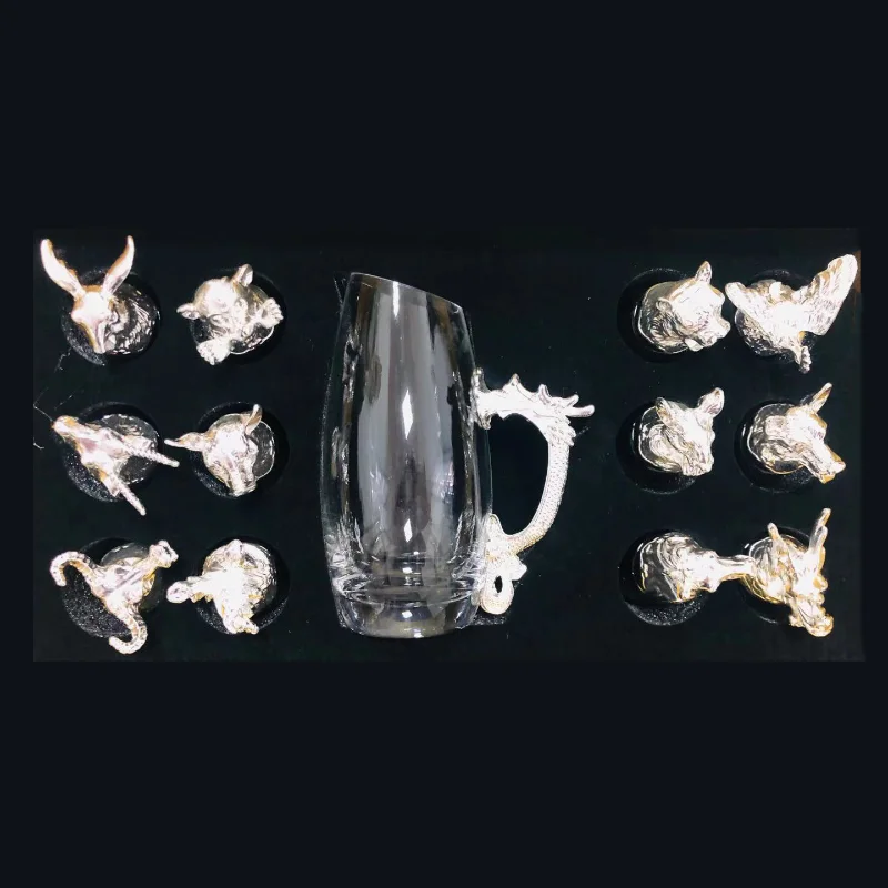 Luxury Set Liquor Glass Sake Cups Zodiac Wine Dispenser Bar Bullet Cup  Cow Tiger Rabbit Dragon Snake Horse Sheep Monkey