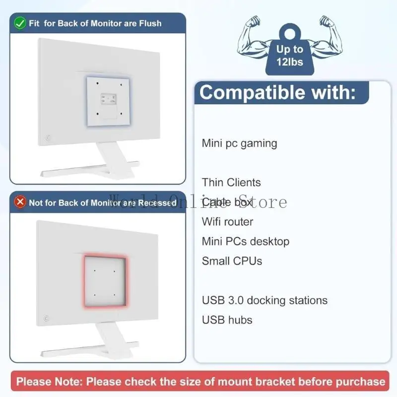 

Small PC Mount Easy Installation Mounting Computer Holder Computer Mount Gaming 87HC