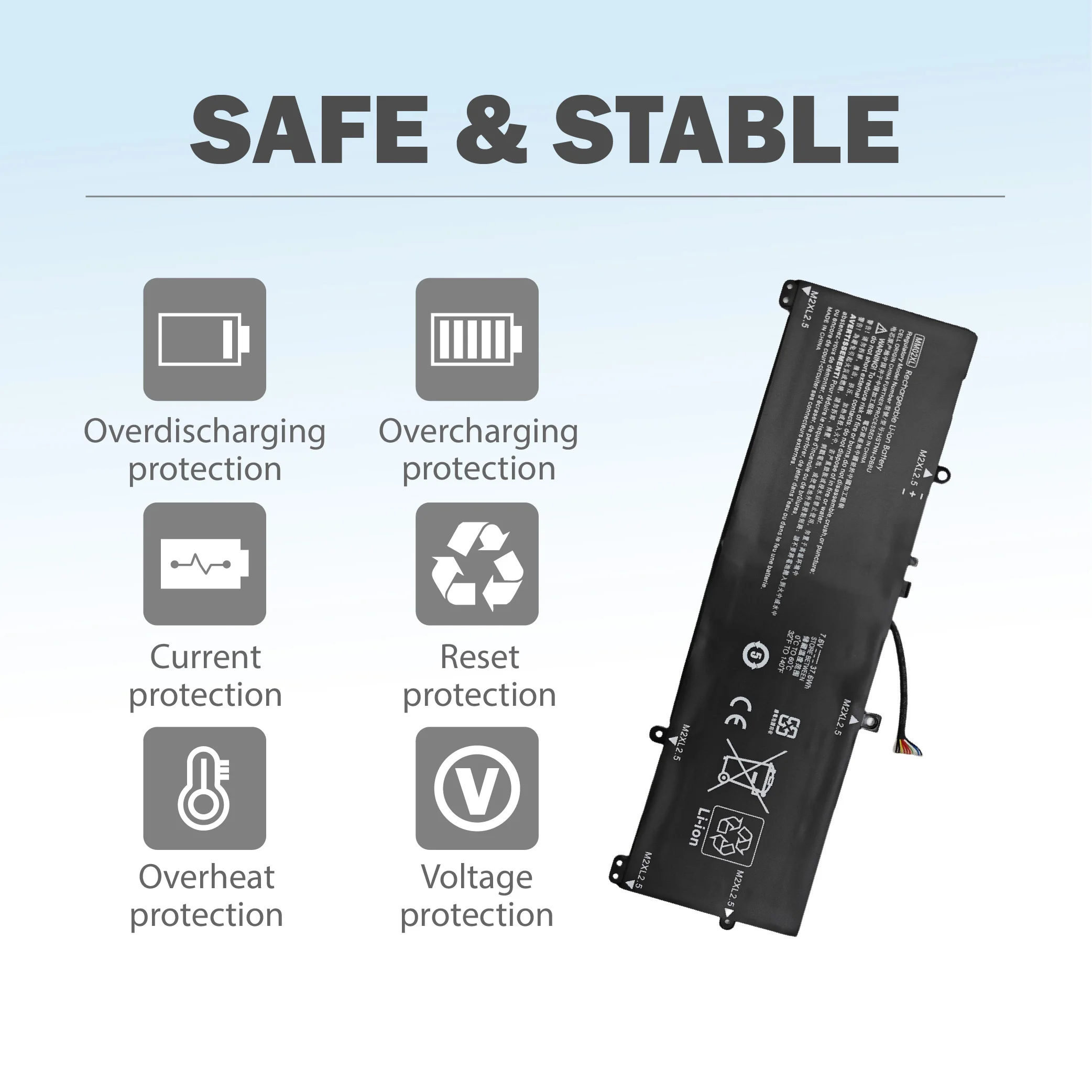 【توصيل سريع】بطارية كمبيوتر محمول 7.6 فولت MM02XL متوافقة مع سلسلة HP Starbook 13-an0001TU/an1017TU HSTNN-DB8U L27868-1C1