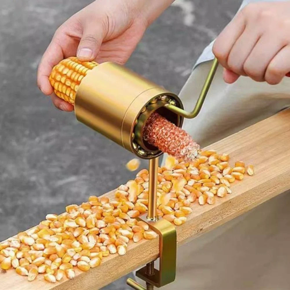Hand Operated Corn Sheller for Farm and For Home Use with Thickened Alloy Build Adjustable Willow Blades and Low-Effort Cranking