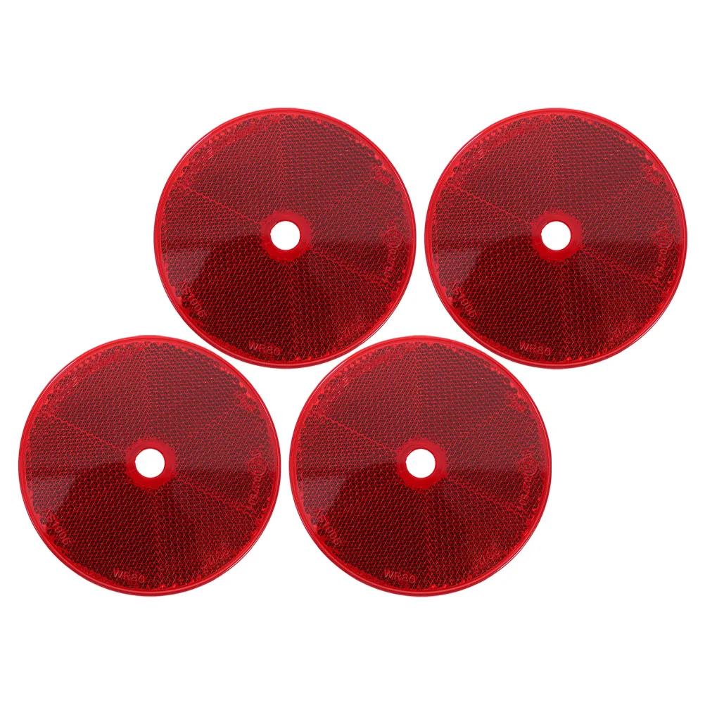 4 Pcs Reflector Plastic Reflectors Round Mounting Holes Trailer Lights for Driveway Entrance Night Riding