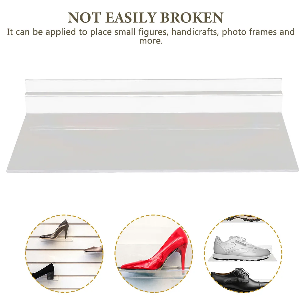 

8 Pcs Display Stand Transparent Shoe Holder Shelf Rack Storage Plastic Hanging Slatwall Shelves