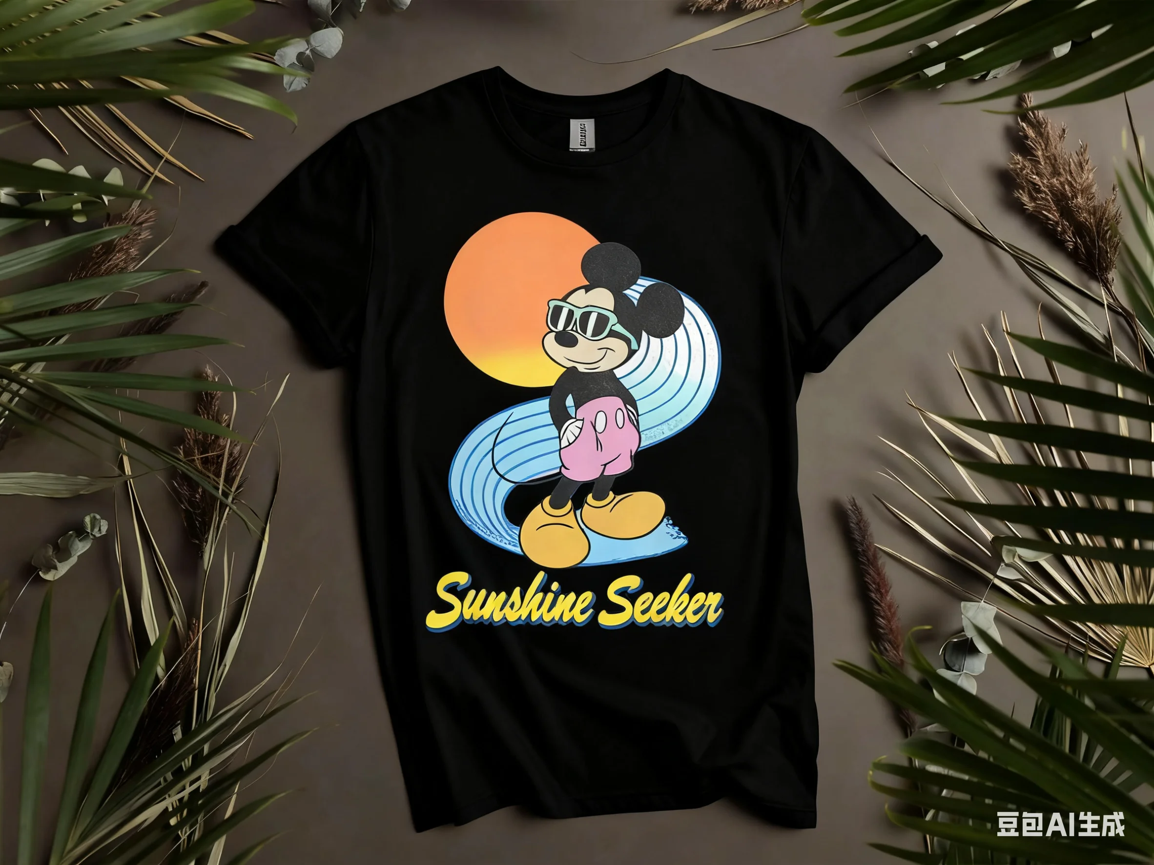 تيشيرتات ديزني ميكي ماوس صن شاين تسعى ديزني لاند Unisplus-الجنس متوفرة بمقاسات الأطفال مصنوعة من نسيج القطن الخالص #6