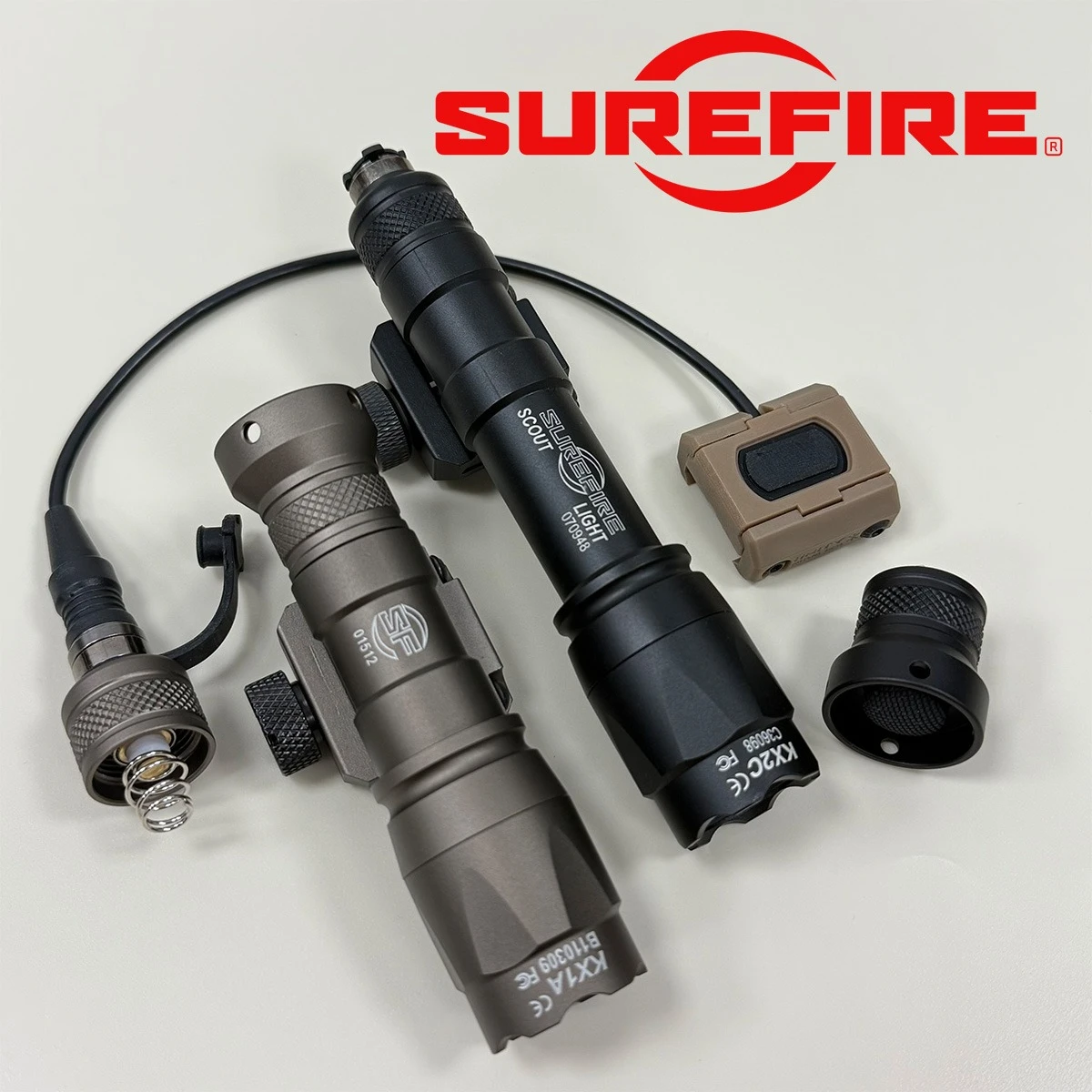 Tactical Surefire M300B M300C M600B M600C Flashlight with UNITY Pressure Switch and Tail Cap Button Switch Fits M-K KEY Rails