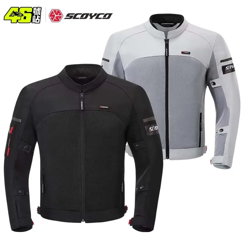 SCOYCO Motorcycle Jacket JK328 Summer Mesh Breathable Reflective Motorbike Jacket Men CE Level Anti-fall Rider Clothing Jacket