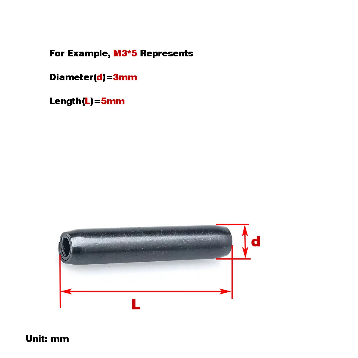 

Cylindrical Hollow Pin / 65 Manganese Steel Coil Elastic Pin / Spiral Positioning Pin M3-M8