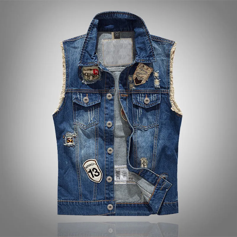 New Fashion Men Blue Casual Ri - Men'S Fashion Vest With Jeans บทวิจารณ์และราคา