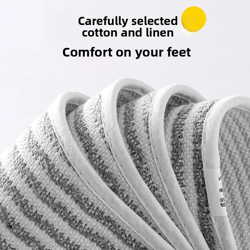 Natural Linen Cotton Shoe Insoles Men's Absorbent Comfortable Breathable Wear Resistant Special for Sweaty Feet Pure Cotton