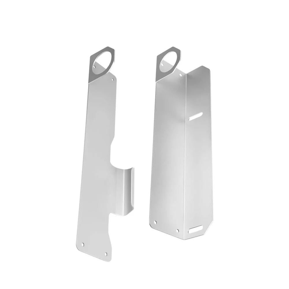 Zestaw metalowych wsporników do montażu na ścianie przyczepy i garażu, do pionowego przechowywania, zapewniający porządek i łatwy dostęp do podnośników.