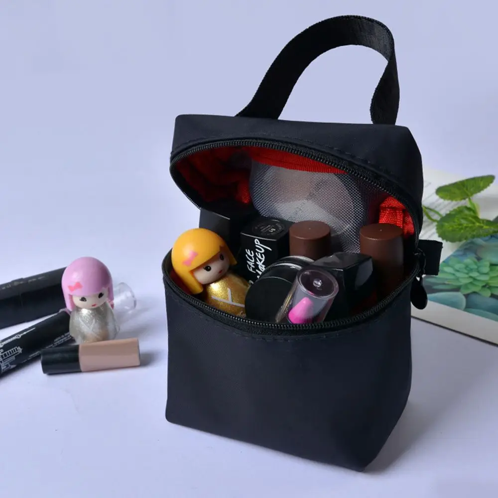 Bolsa de cosméticos de viaje para mujer, bolso de nailon, organizador de bolsas de maquillaje, bolsa de almacenamiento para monedero, estuche de