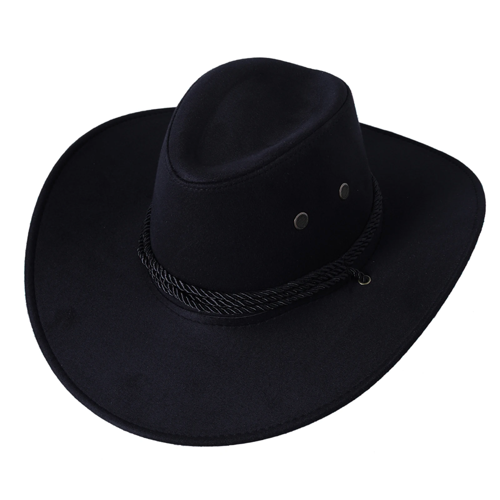 Vintage Western Cowboy Hat For Men Women Gentleman Lady Jazz Cowgirl Wide Brim Sun Caps