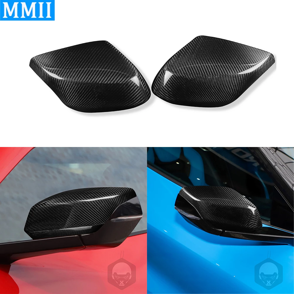 

For Corvette C8 20-22 Real Carbon Fiber Rearview Mirrors Frame Cover Decorative Car Styling Decoration Retrofitting Accessories