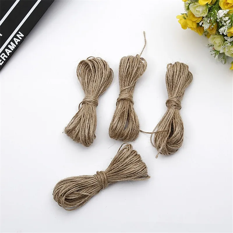 20m Natural Brown Jute Hemp Rope Twine String Cord Shank Craft Making DIY Wedding Party Ribbon Bows Decoration