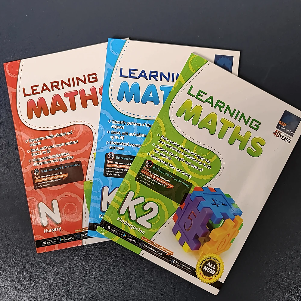 3 หนังสือ Sap การเรียนรู้คณิตศาสตร์ N K1 K2 สิงคโปร์คณิตศาสตร์อนุบาลชุดการเรียนรู้หนังสือออกกําลังกายภาษาอังกฤษ