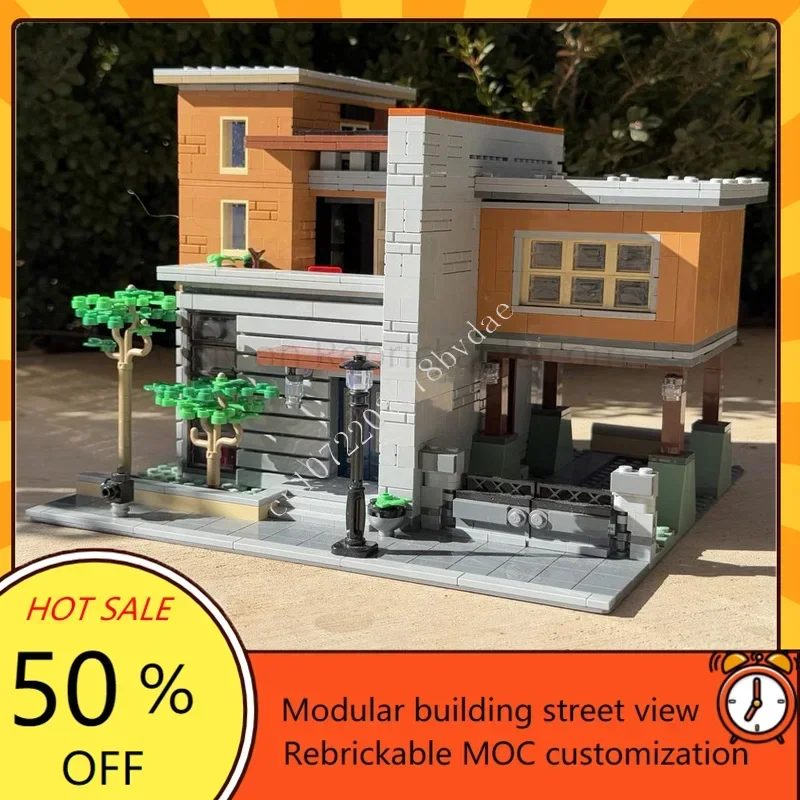 

1627PCS MOC-76218 Modern House Modular MOC Creative street view Model Building Blocks Architecture Education Assembly Toys Gifts