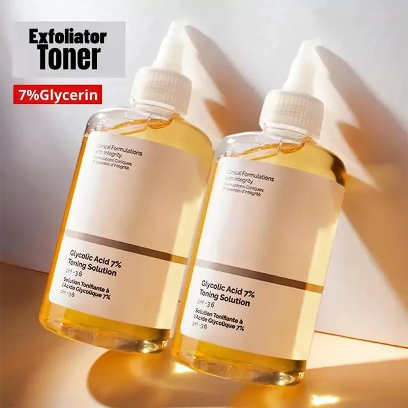

Unisex 100ml Fruit Acid Toner 7% Glycolic Acid Toning Solution pH3.6 Gentle Natural Peeling Oil Lightening Exfoliating Essence