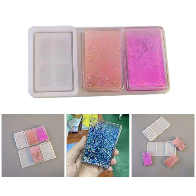 DIY Clear Flowing Sand Goo Card Brick Silicone Mold for Personalized Decoration Silicone Decor Mold for DIY Enthusiasts