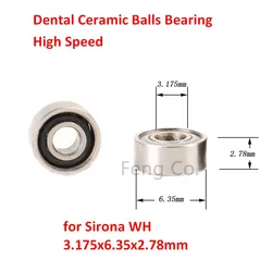 10/5 sztuk Dental łożyska ceramiczne wysokiej prędkości dla Sirona WH T2/T3 rękojeść 3.175x6.35x2.78mm wkład turbiny wirnika SR144TLZWN