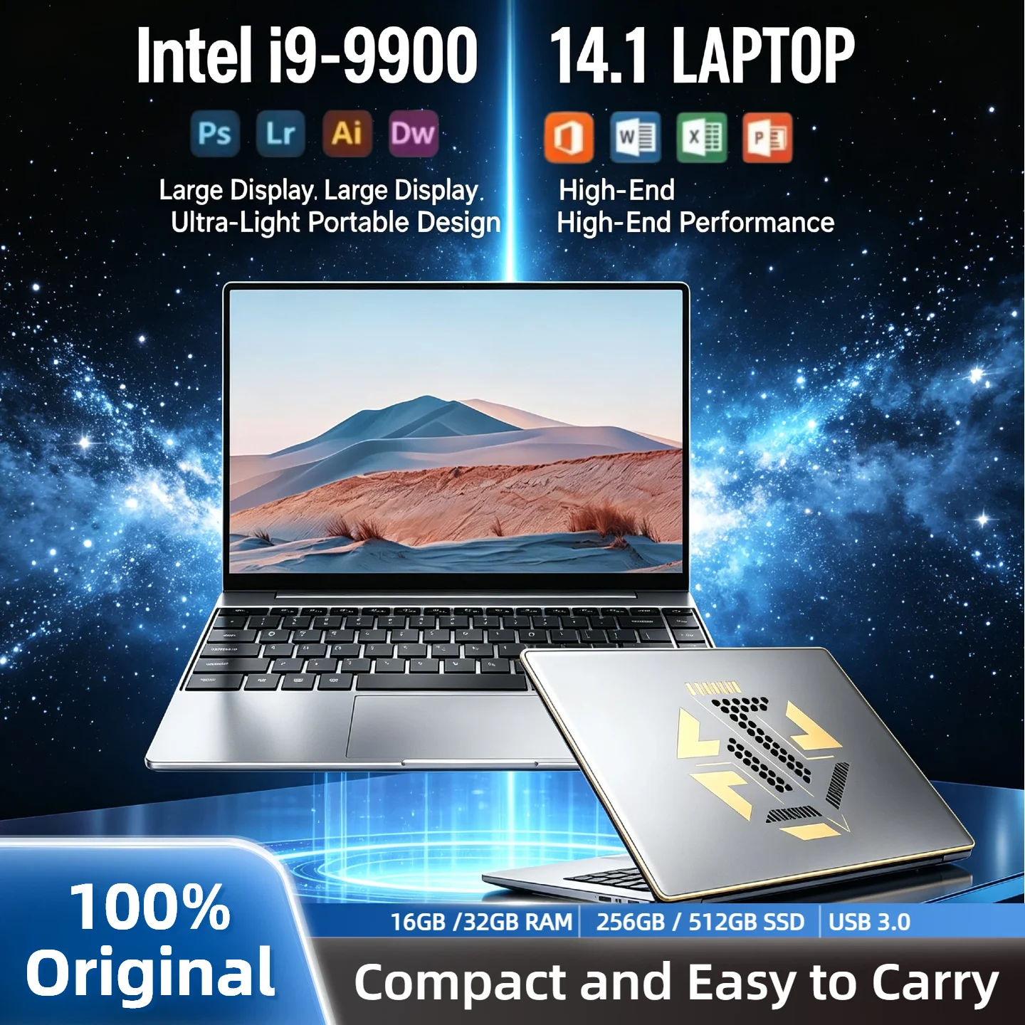 Portátil 14.1″ Intel i9 32GB 2TB SSD