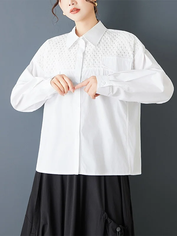 Primavera 2026 faionable me retalhos solto casual cor feminina irt tamanho grande confortável versátil cor pura topo