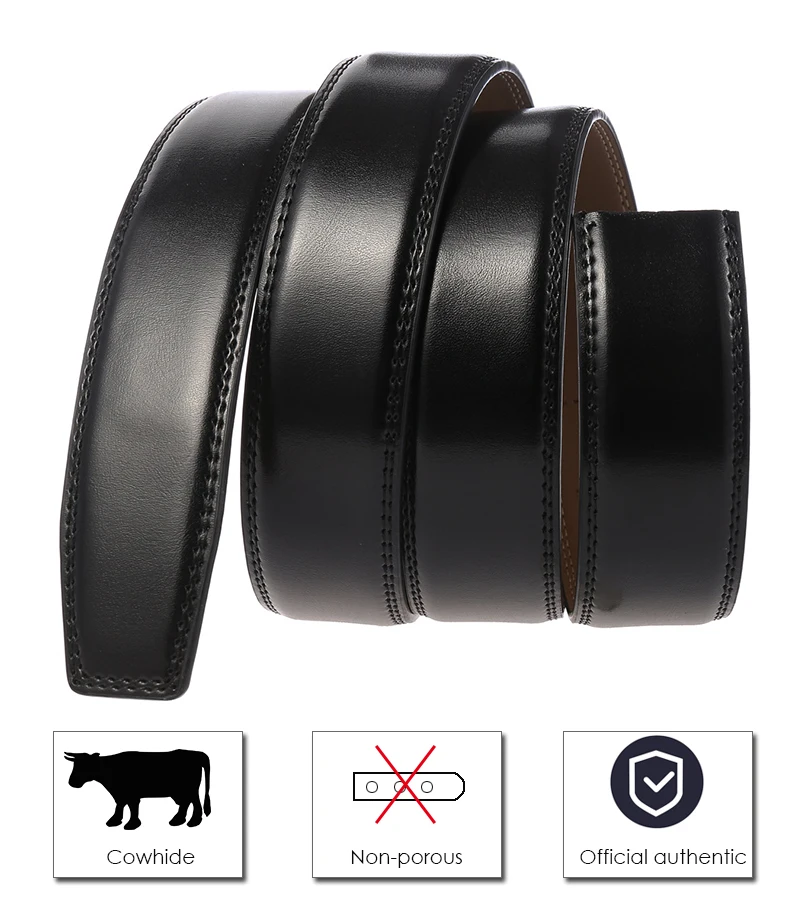 VATLTY 100 cm-130 cm Ledergürtel für Herren, Legierung, automatische Schnalle, silberner Gürtel, männlich, 31 mm, nicht poröses Rindsleder, Boss, braune Gürtelgürtel – Detail 6