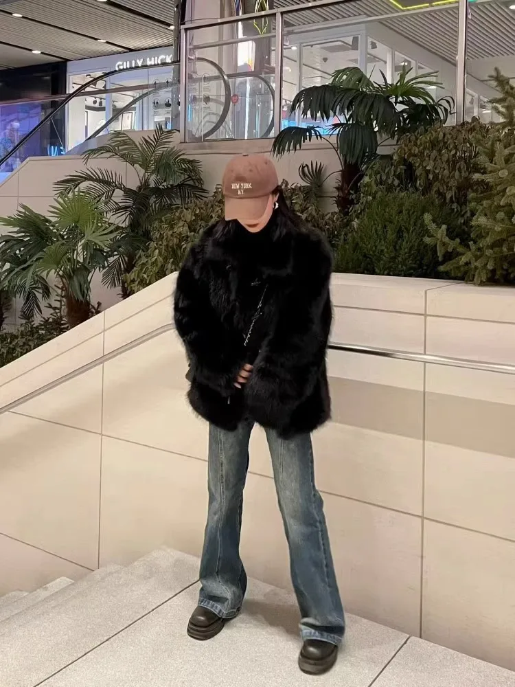 Faux Fur Coat Long Coats Womens Warm Down Chilly Women Ins Cotton Fashionable Grandma S Comfortable Hollow Sweet Classic Leisure