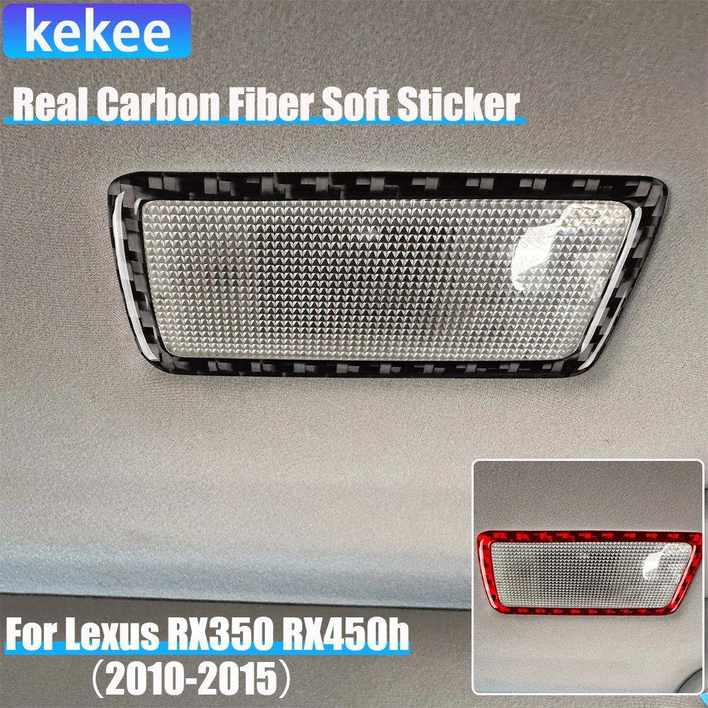

Real Carbon Fiber Car Accessories Vanity Light Decorative Panel Trim Cover Soft Sticker For Lexus RX350 RX450h 2013 2014 2015