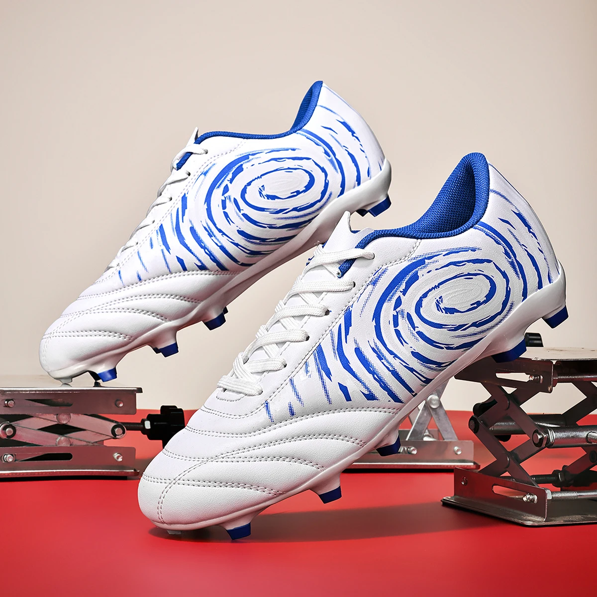 Mens AG FG Hybrid Stud Boots, Non-slip TPU Outsole, Snug Fit, Perfect for Fast Sprinting and Sharp Turning on Lawn