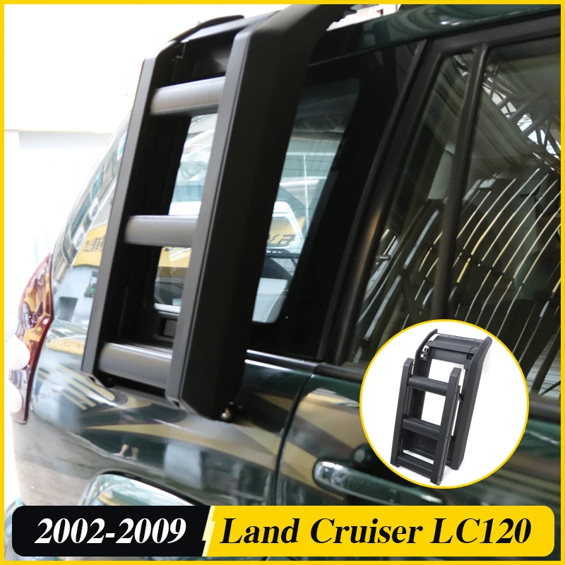 

Fit For 2002-2009 Toyota Land Cruiser LC120 Side Ladder Off Road Aluminum Alloy Side Climbing Locking Foldable Folding Ladder