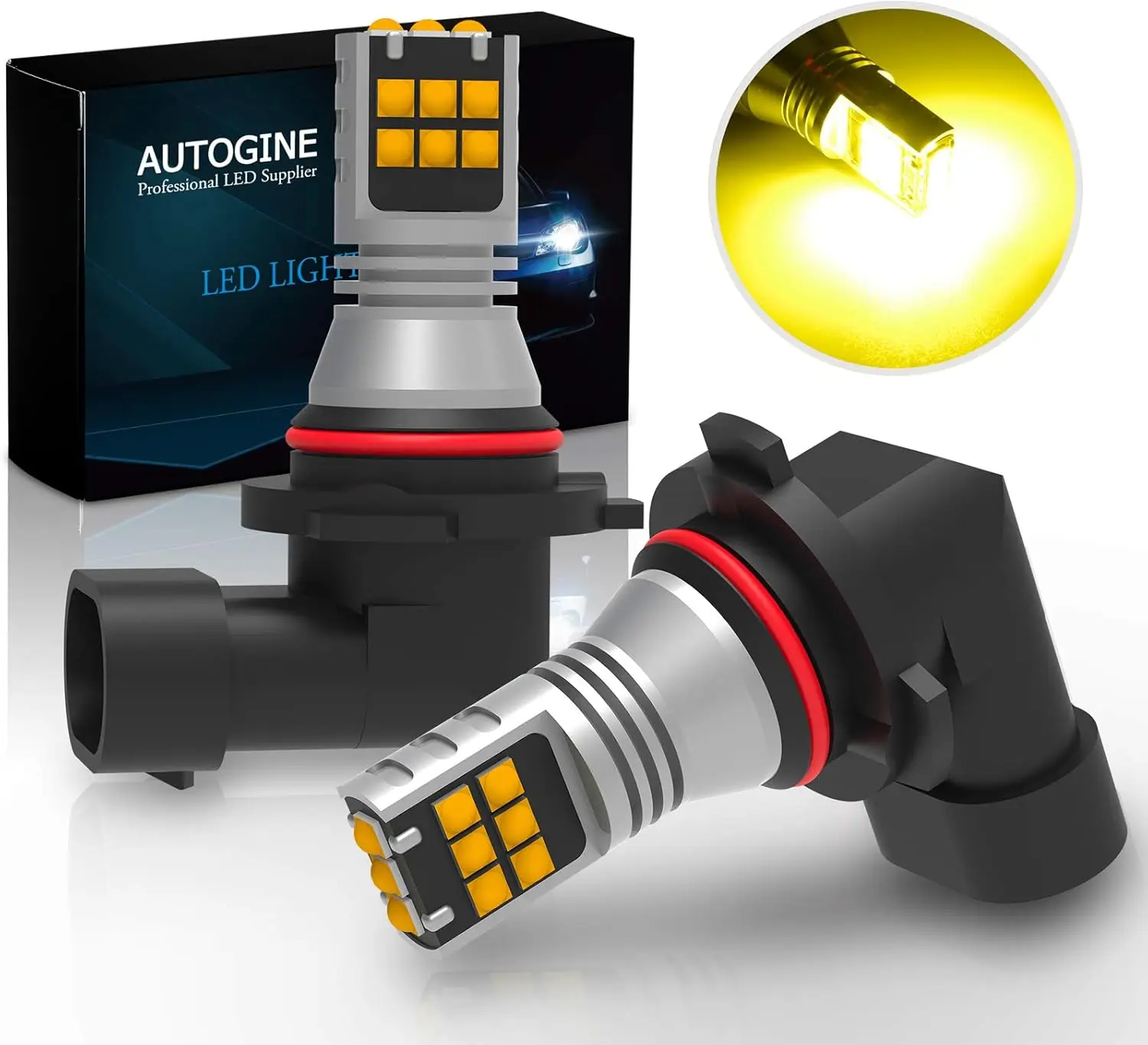 

9006 HB4 Fog Light Bulbs, 2600 Lumens Extremely Bright 3030-SMD 9006LL 9006XS Bulbs for Fog DRL Lights(3000K Golden Yellow)