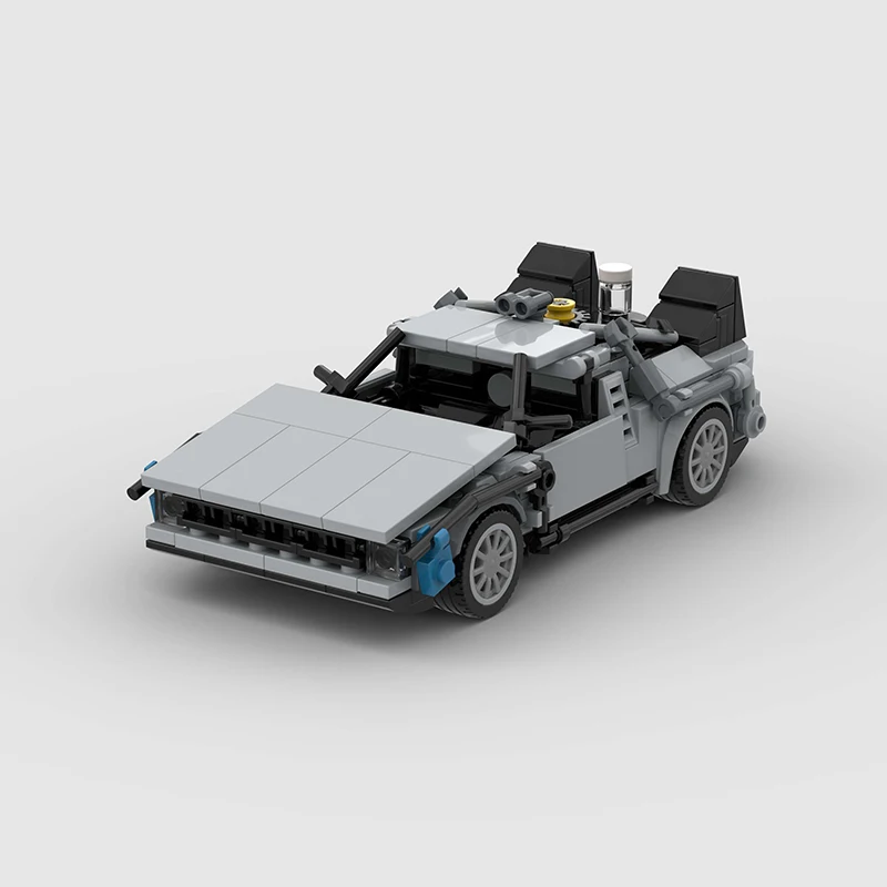 MOC Back To The Future Time Machine City Racing Movie Car Speed Champions Building Blocks Bricks Supercar Vehicles Kits Toy Gift